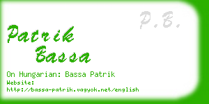 patrik bassa business card